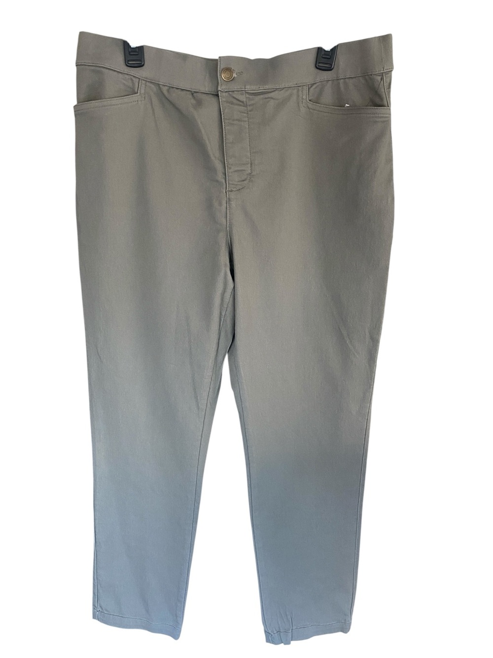 INTRO. Love The Fit Zip FronStraight-Leg Pants in Olive Size 14. NWT